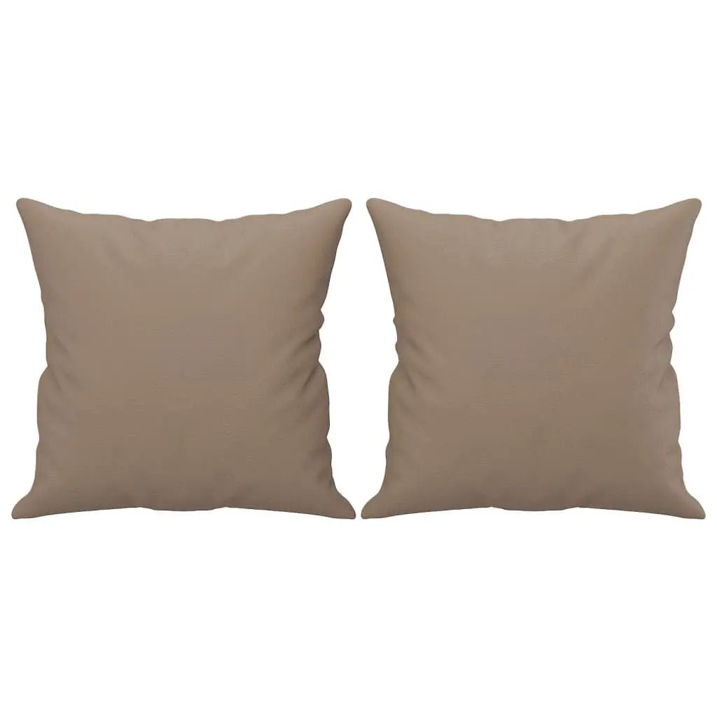 2-Seater Sofa Modern Lounge Brown Faux Leather with Throw Pillows 120cm