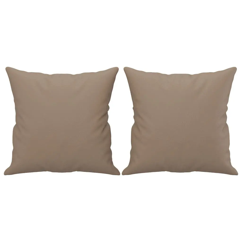 2-Seater Sofa Faux Leather Brown Modern Lounge Couch with Throw Pillows 140cm