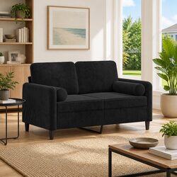 120cm Modern Velvet 2-Seater Sofa with Metal Frame