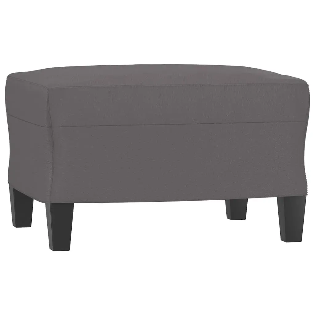 3-Seater Sofa with Footstool Grey 180 cm Faux Leather Lounge Couch Living Room