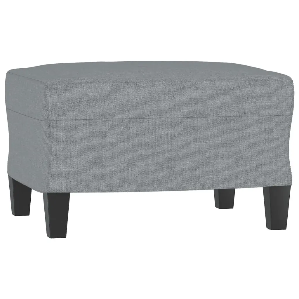 Sofa Armchair with Footstool Light Grey Fabric Accent Chair Living Room Seat