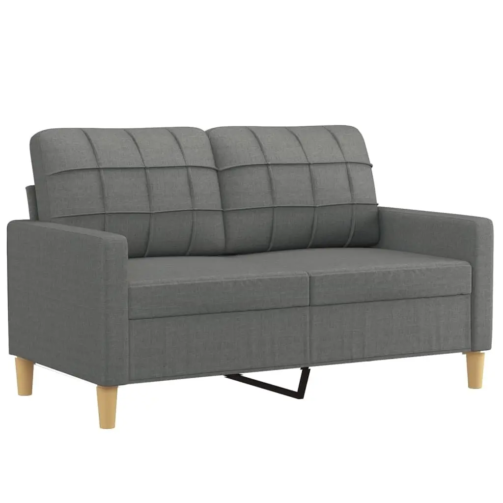 4 Piece Sofa Set Grey Fabric with Cushions Footstool Living Room Furniture