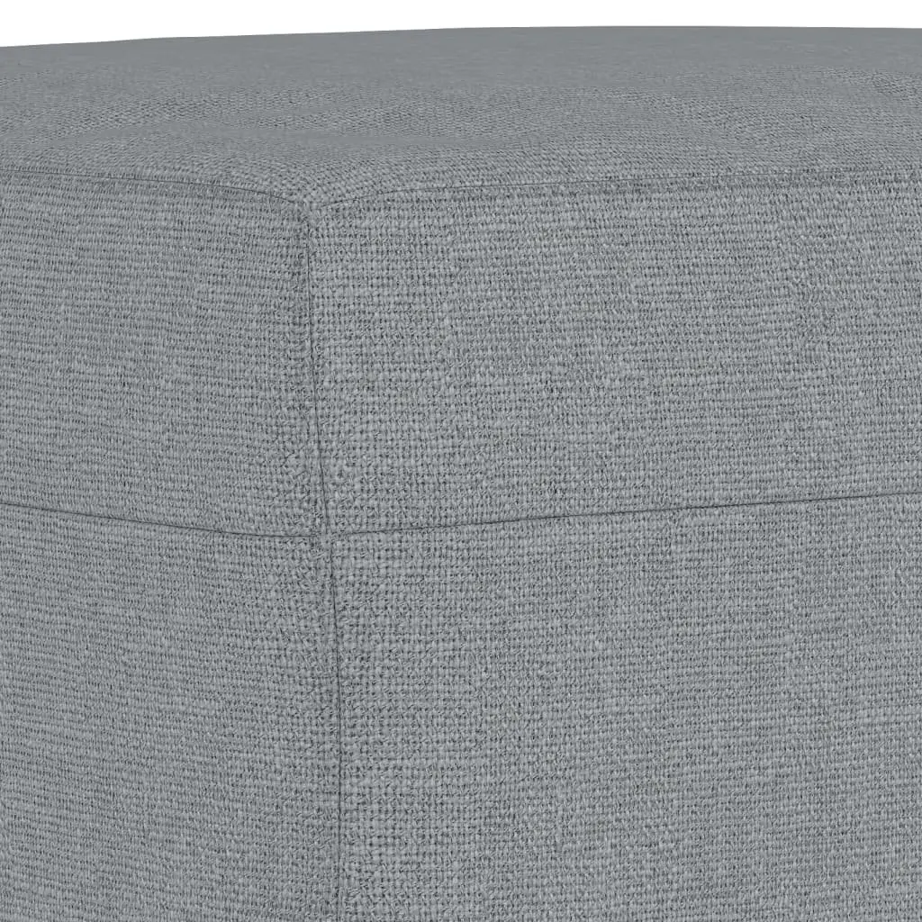 3 Piece Sofa Set with Footstool Grey Fabric Couch Living Room Furniture Cushions