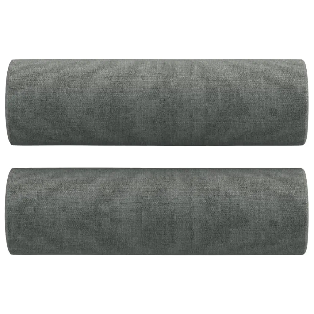 3 Piece Sofa Set Grey Fabric Couch with Pillows Footstool Living Room Seating