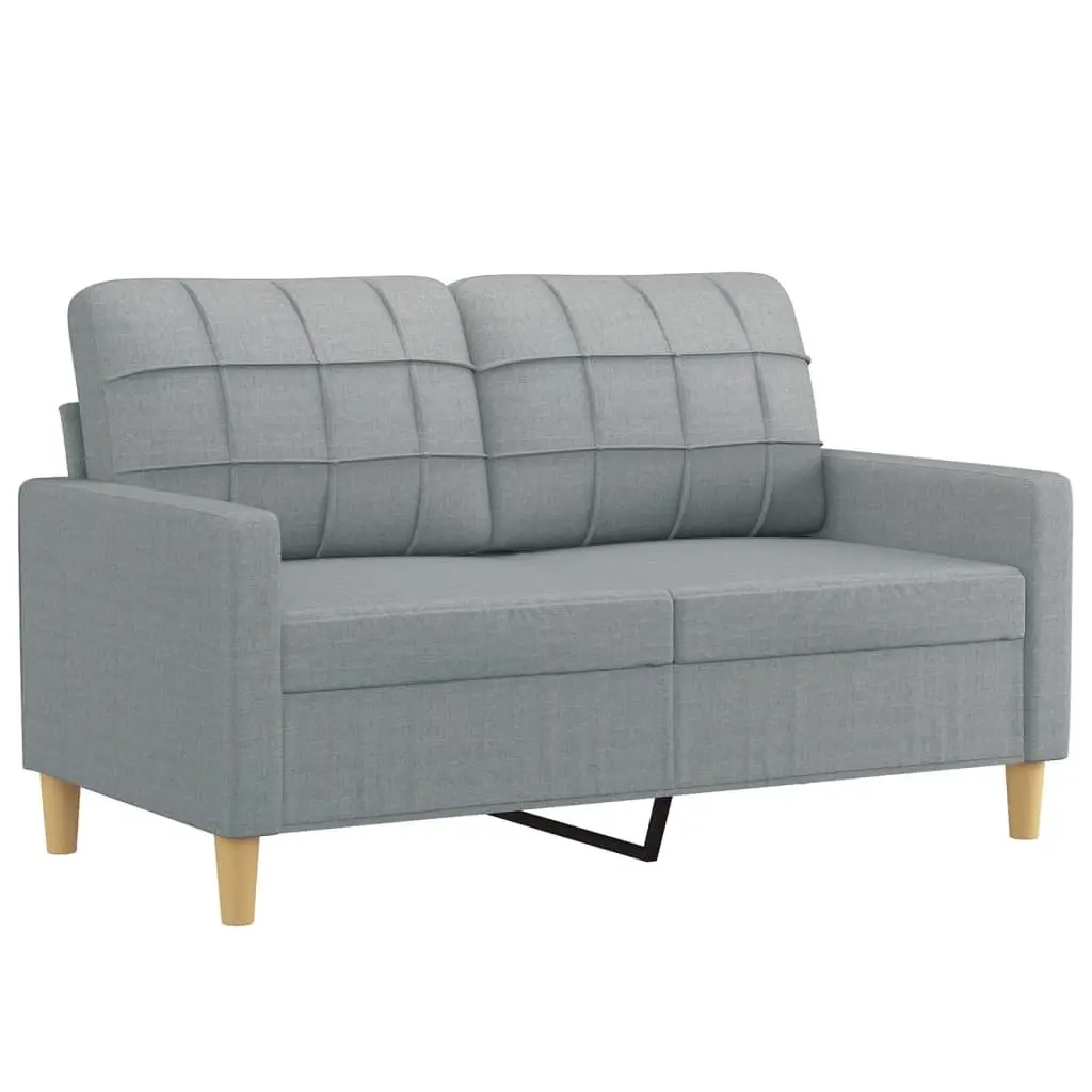 2 Piece Sofa Set Grey Fabric Living Room Seating Lounge Couch with Cushions