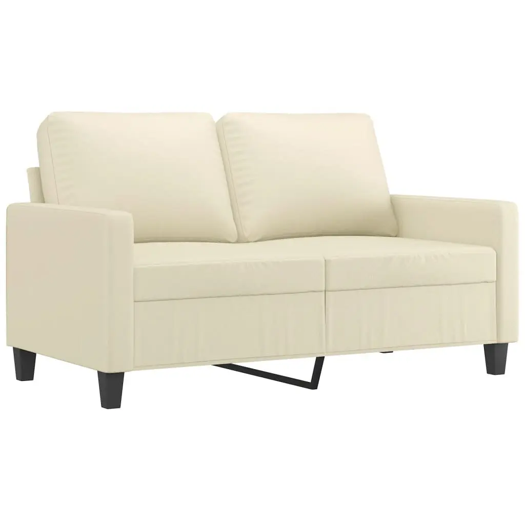 4 Piece Sofa Set Faux Leather Comfort Compact Cream