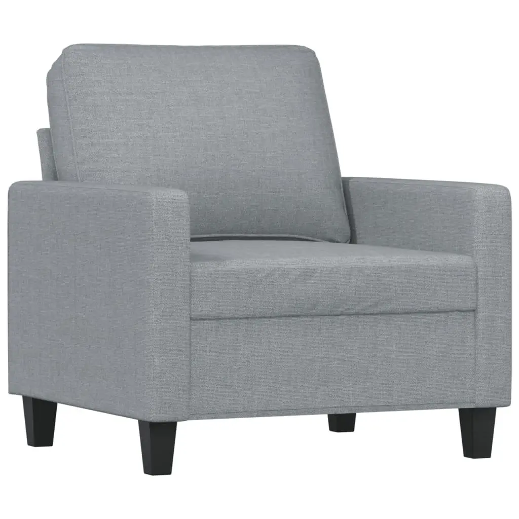 3 Piece Sofa Set Grey Fabric Living Room Furniture Couch with Cushions Modern