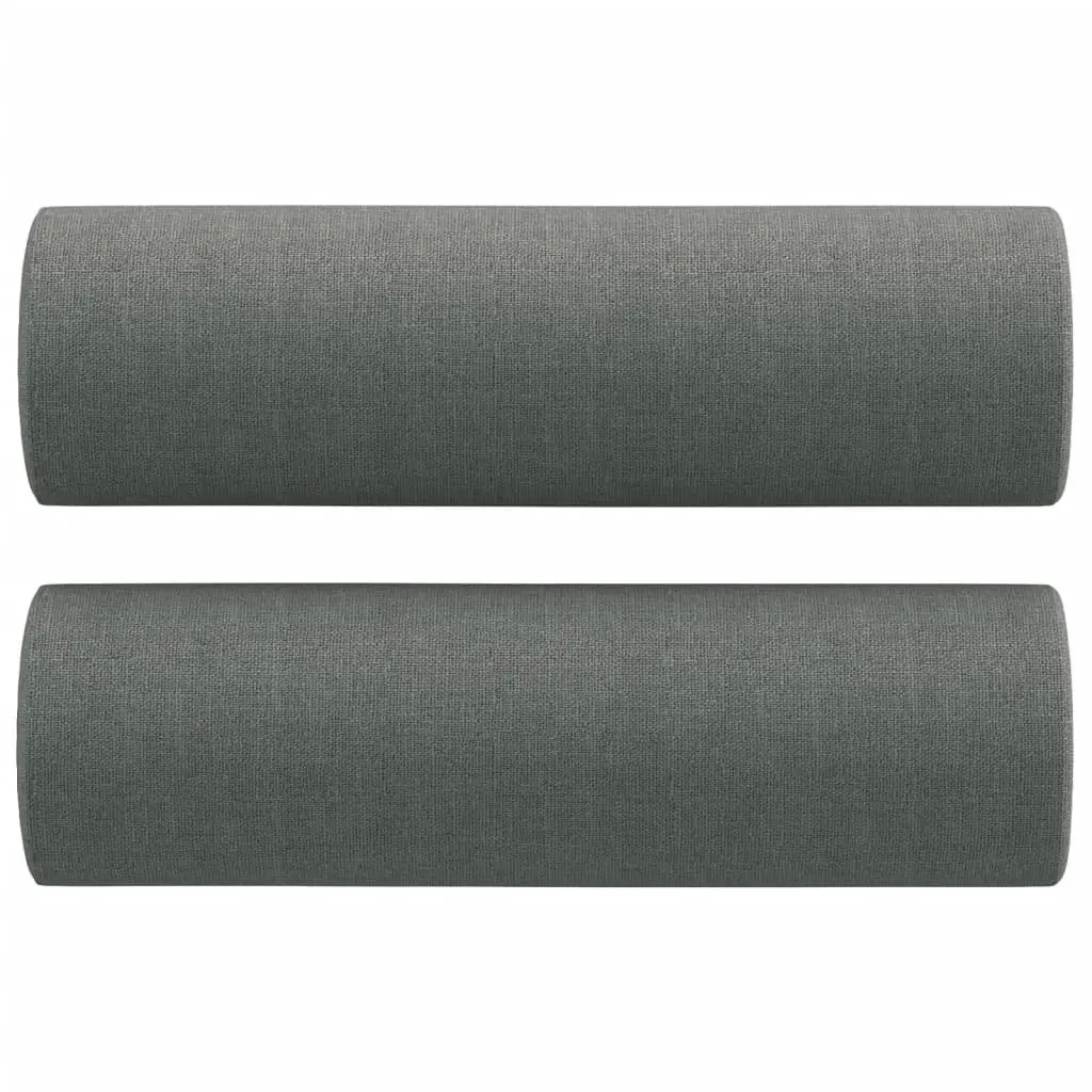 3 Piece Sofa Set Grey Fabric Lounge Suite with Pillows Living Room Furniture