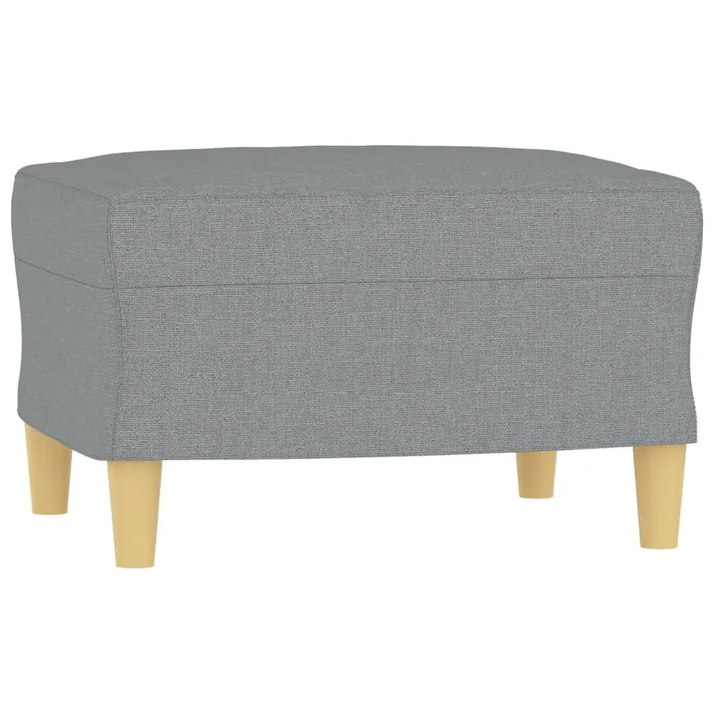 3 Piece Sofa Set with Footstool Grey Fabric Living Room Furniture Lounge Suite