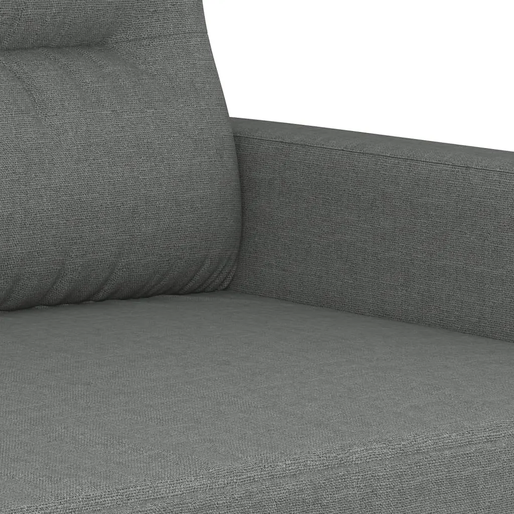 3 Piece Sofa Set Grey Fabric Lounge Couch with Pillows Footstool Living Room