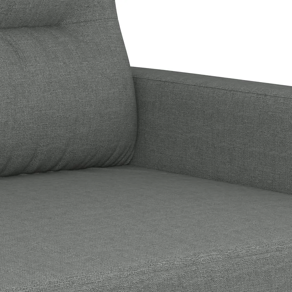 3 Piece Sofa Set with Footstool Grey Fabric Lounge Suite Living Room Furniture