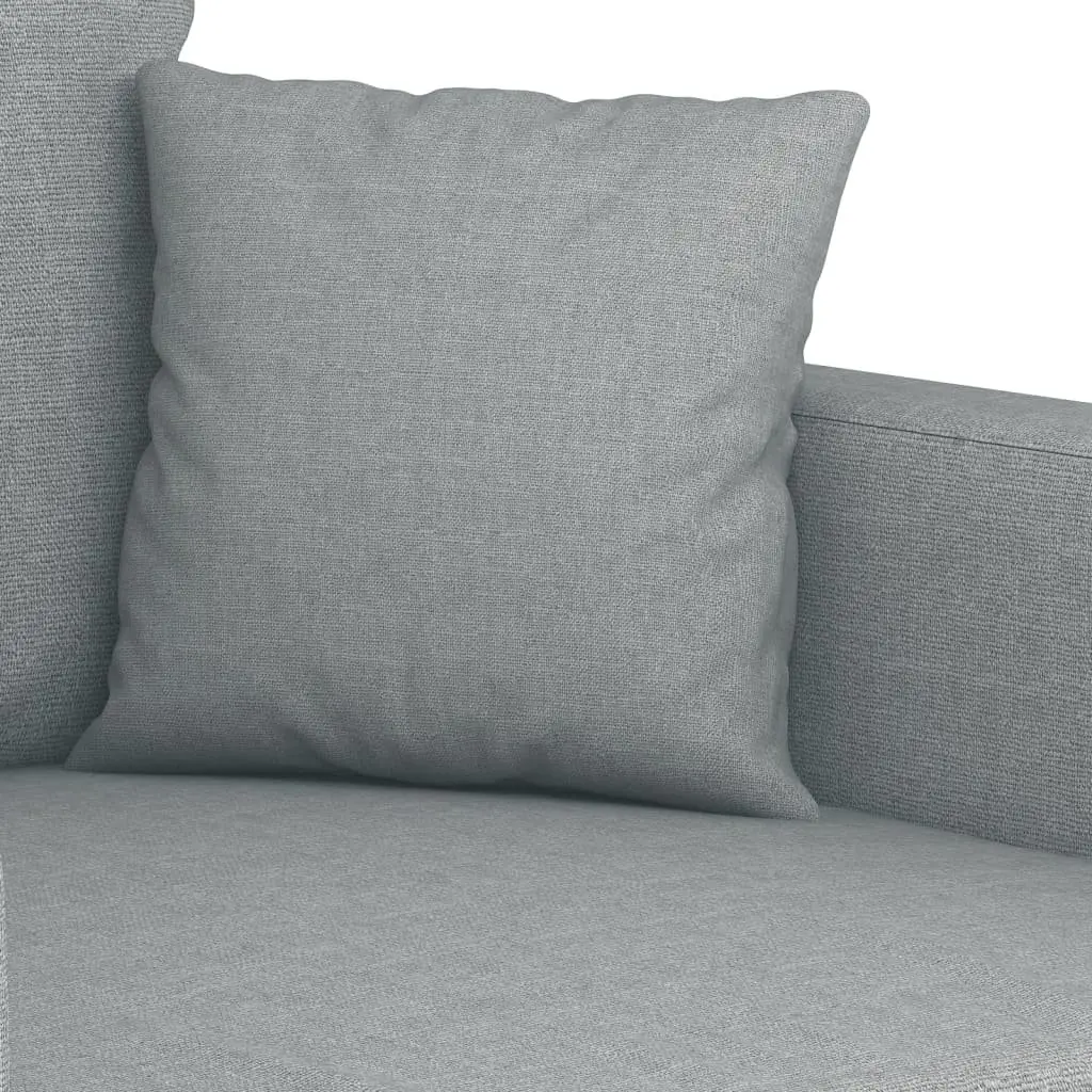 2 Piece Sofa Set Grey Fabric Lounge Suite with Cushions Living Room Seating