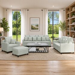 Chic Grey Velvet Sofa Set for Contemporary Living Rooms