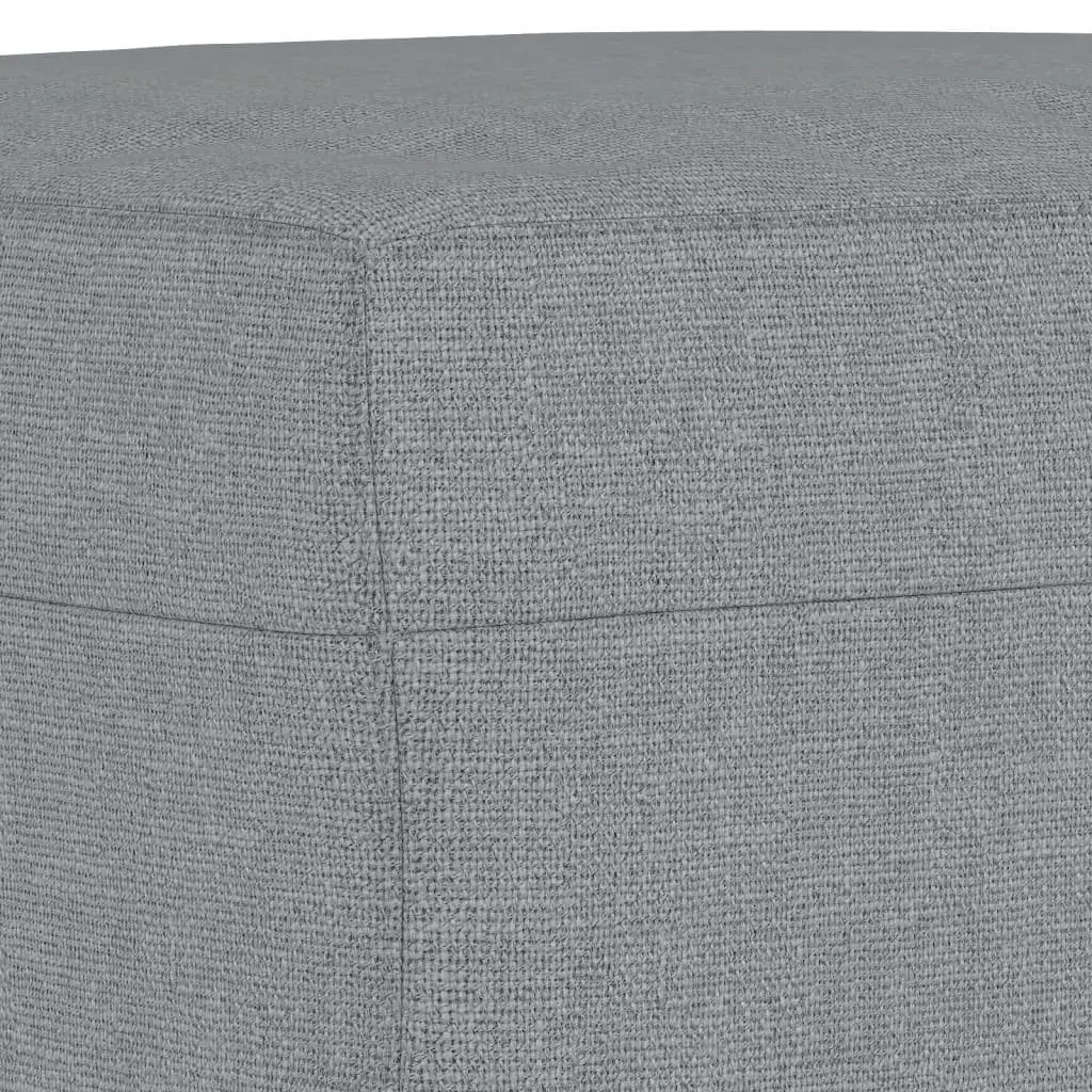 3 Piece Sofa Set with Cushions Grey Fabric Living Room Furniture Footstool