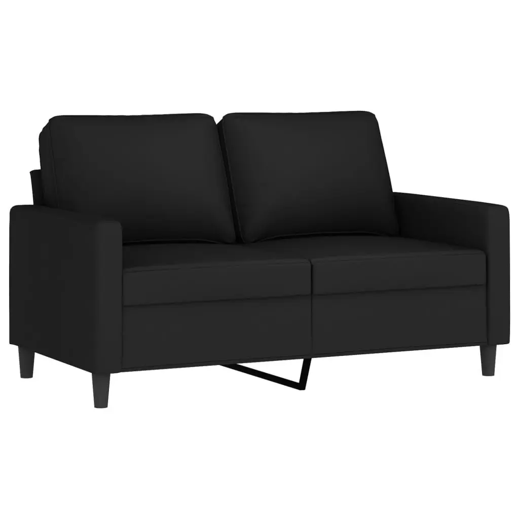 4 Piece Sofa Set Soft Velvet Compact Black with Pillows Footstool