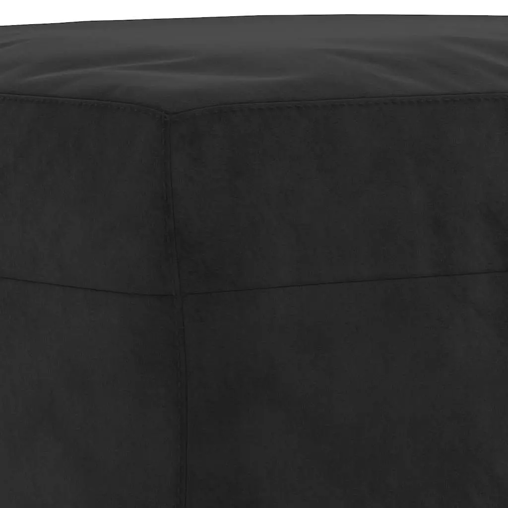 3 Piece Sofa Set Black Velvet Living Room Furniture Couch Footstool Lounger