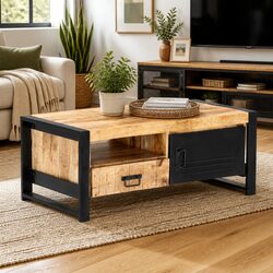 Coffee Table 100x50x40cm with Storage Options