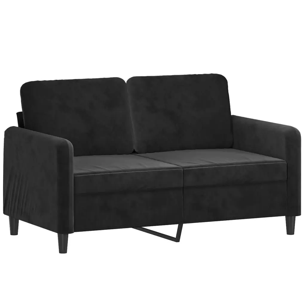Sofa Set Soft Velvet 2 Piece Black