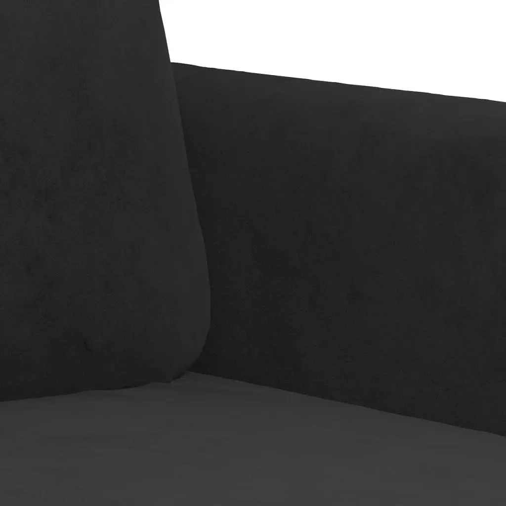 Sofa Set Soft Velvet 2 Piece Black