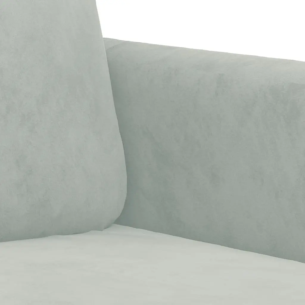 Sofa Set Soft Velvet Compact 3 Piece Grey