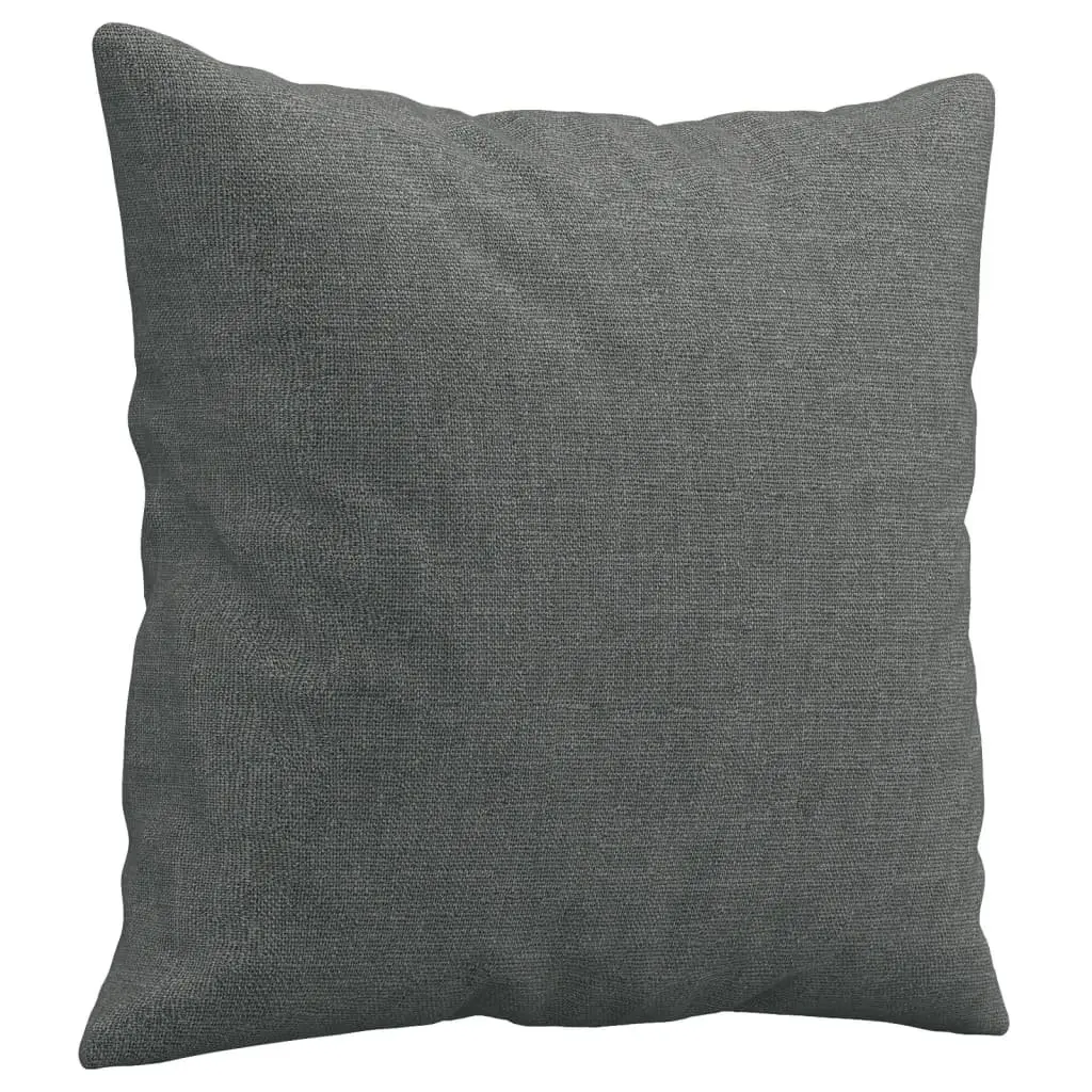 3 Piece Sofa Set Grey Fabric Couch with Throw Pillows and Footstool Living Room
