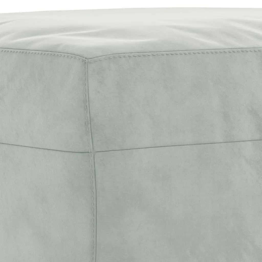 3 Piece Sofa Set Grey Velvet Couch with Pillows Footstool Living Room Furniture