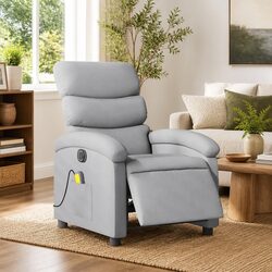 Electric Recliner Chair with Massage Function in Grey