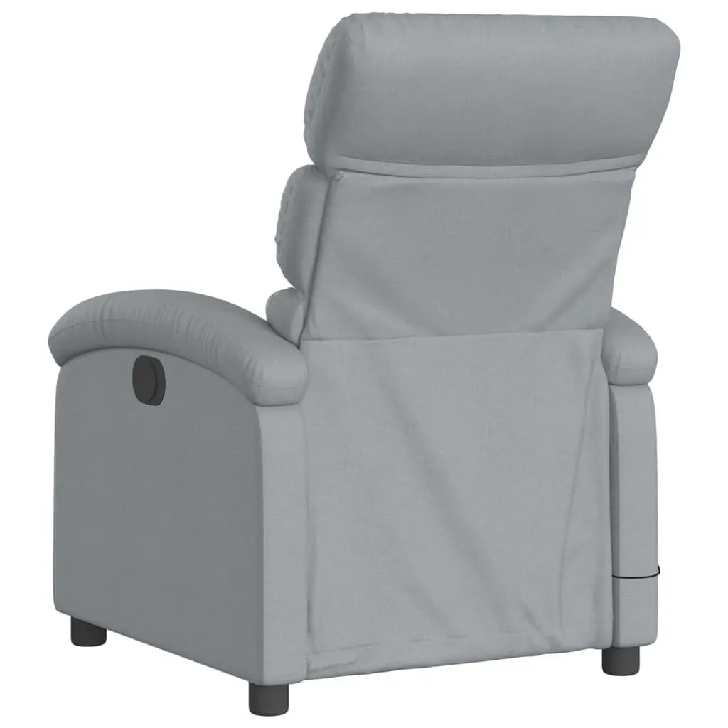 Electric Massage Recliner Chair Adjustable Grey Fabric Lounger with Footrest