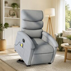 Light Grey Electric Stand Up Massage Recliner Chair