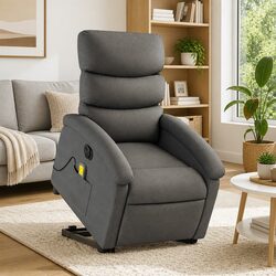 Electric Recliner Chair with Massage Function in Grey