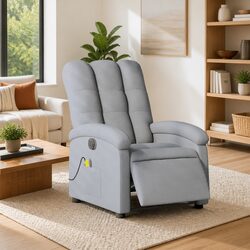 Electric Recliner Chair with Massage Function in Grey