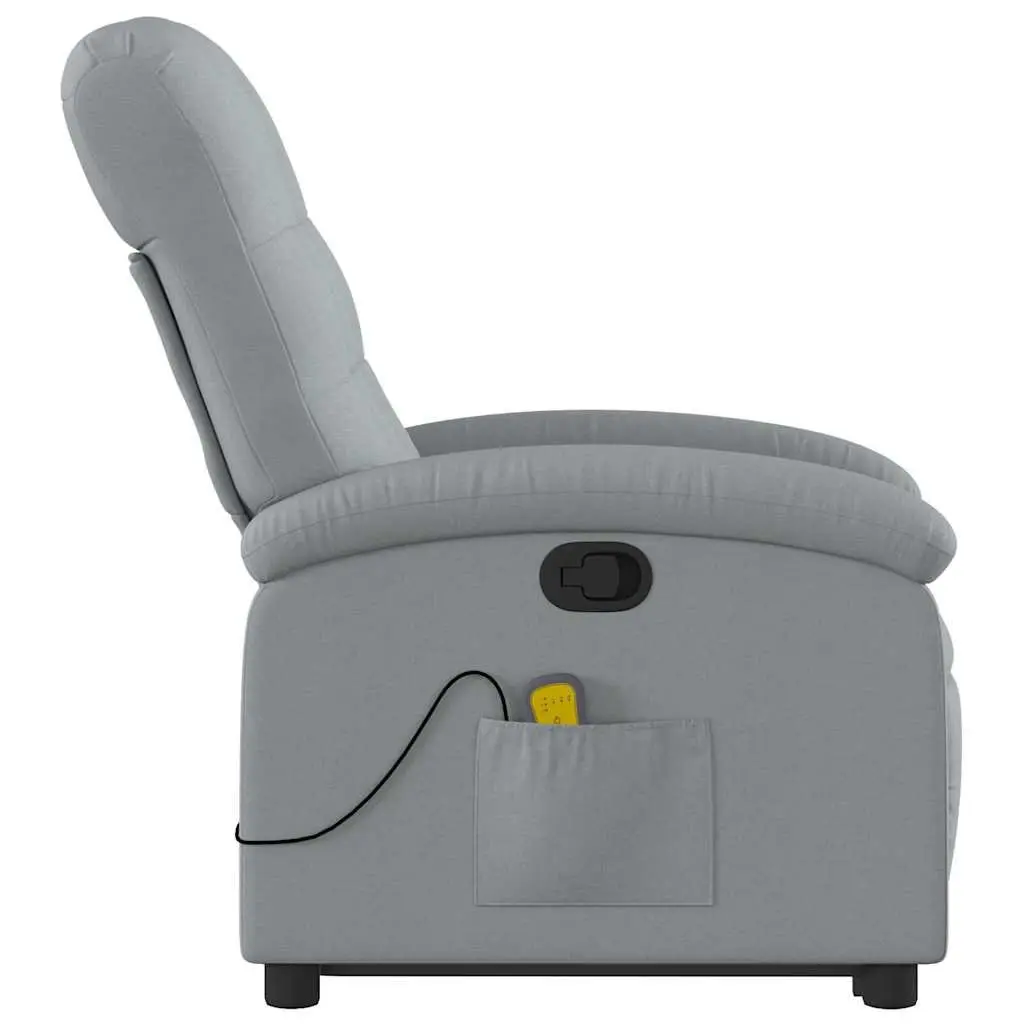 Electric Massage Recliner Chair with Power Lift Function Grey Fabric