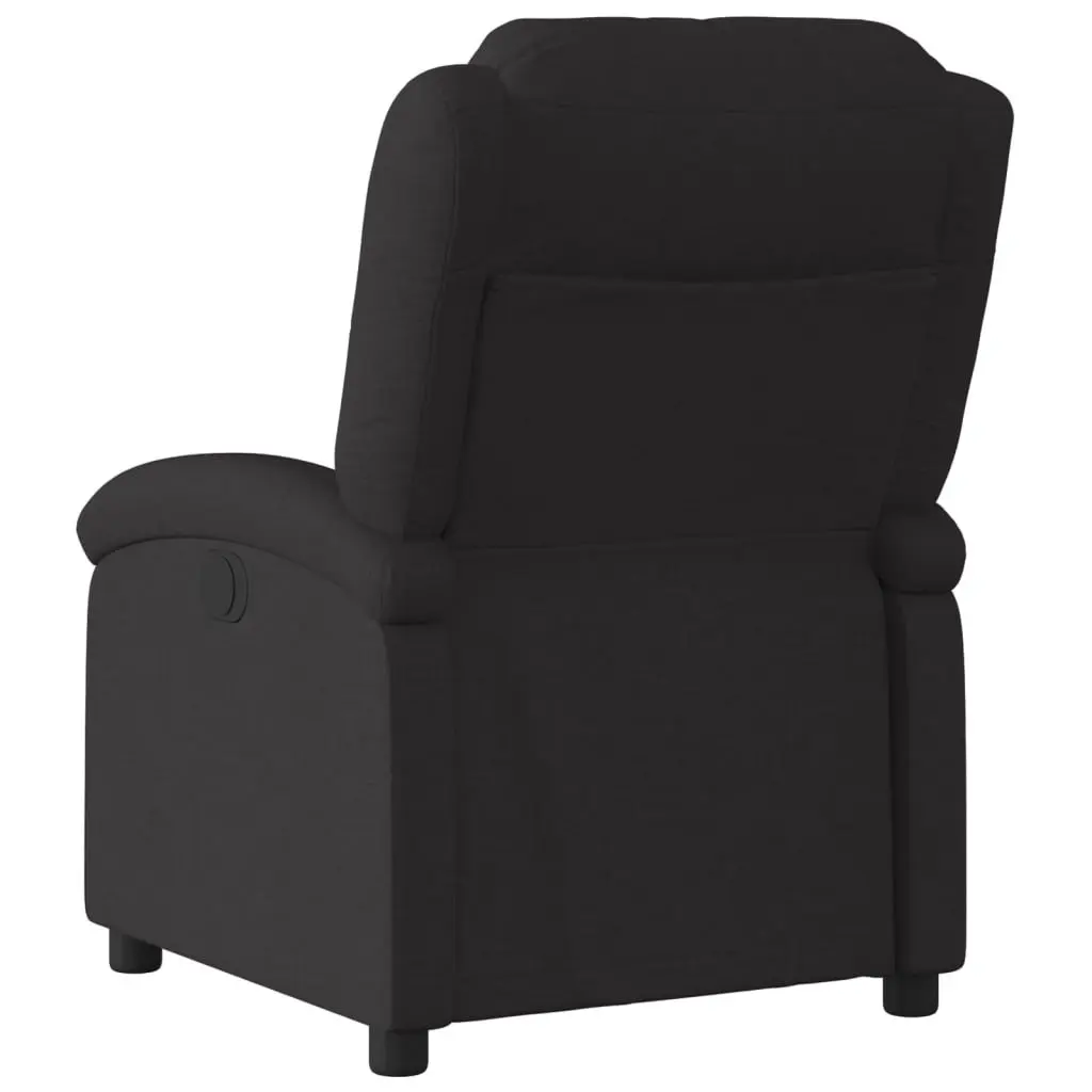 Recliner Chair Manual Reclining Function Padded Seating Black Fabric