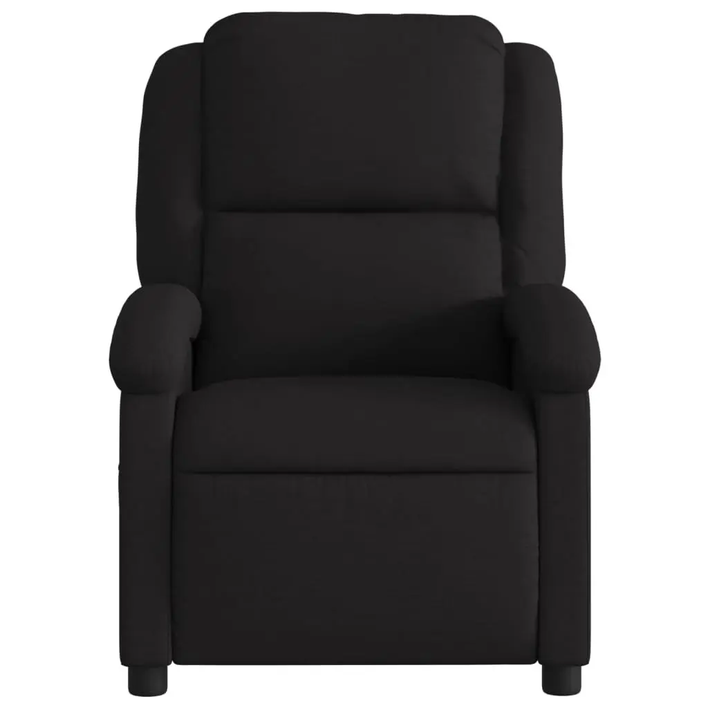 Recliner Chair Manual Reclining Function Padded Seating Black Fabric