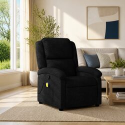 Manual Reclining Massage Chair in Black Fabric
