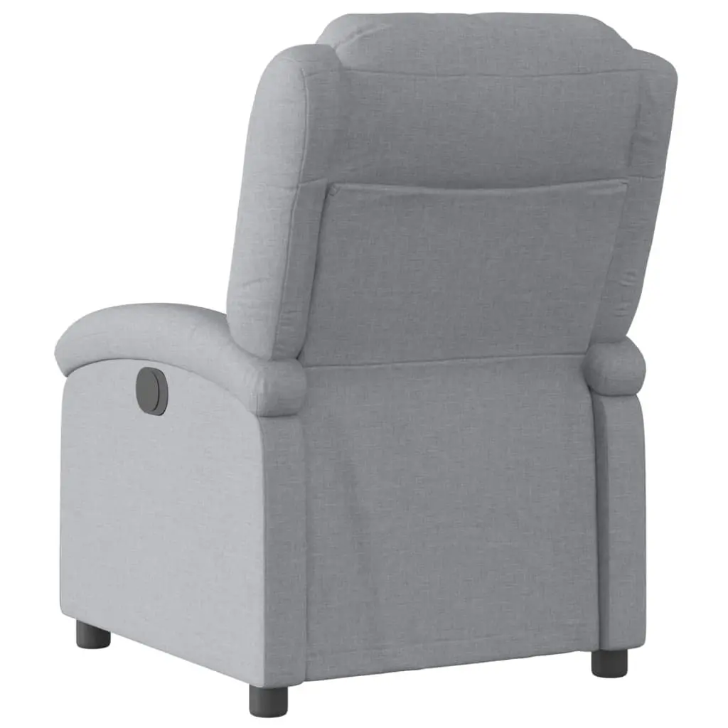 Electric Recliner Chair Light Grey Fabric Armchair with Footrest Adjustment