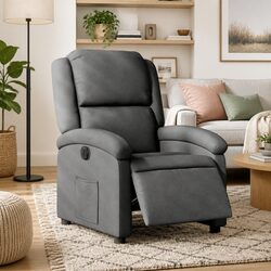 Electric Recliner Chair with Adjustable Features in Grey