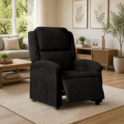 Black Electric Recliner Chair with Adjustable Footrest