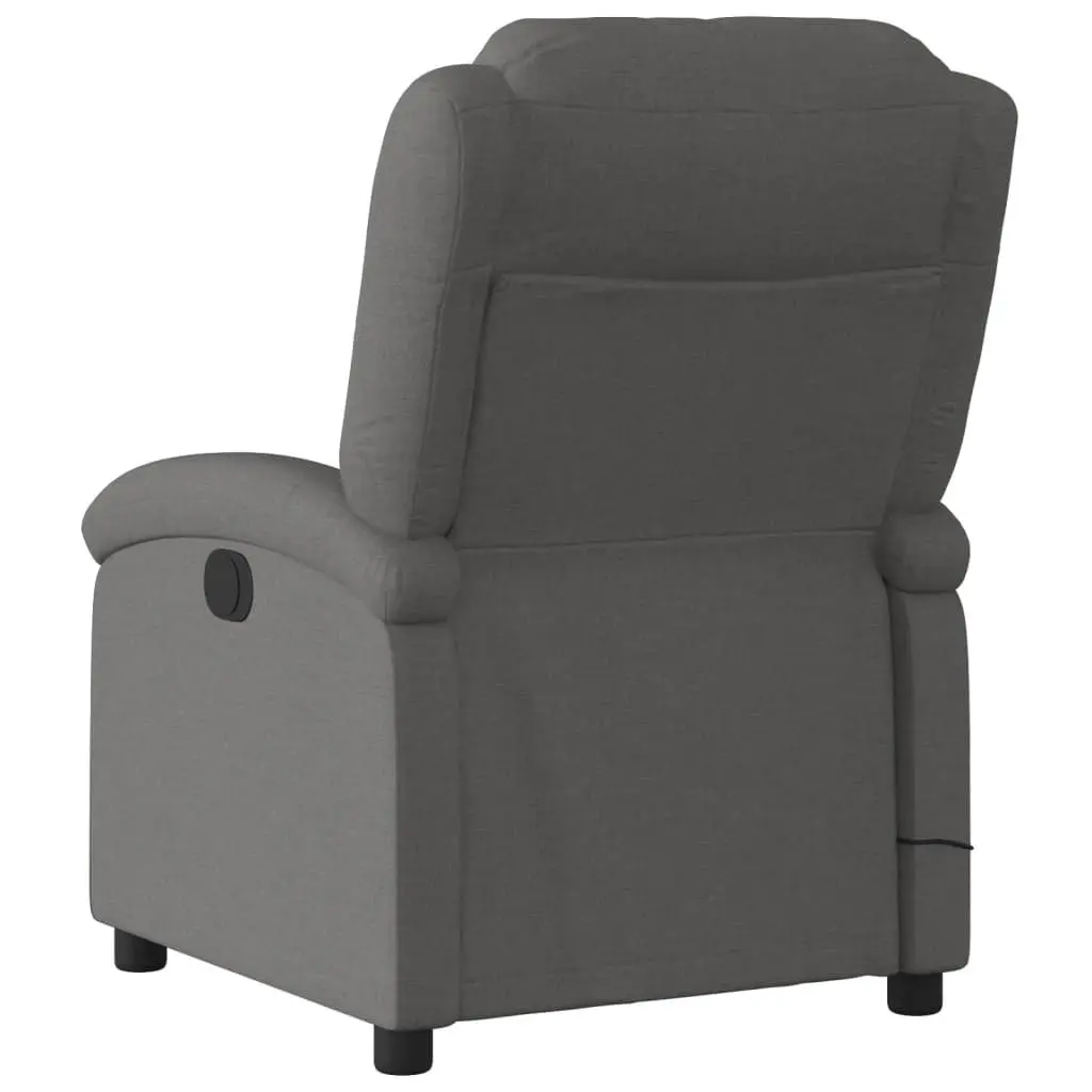 Electric Recliner Chair Adjustable Footrest Grey Fabric with Massage Function