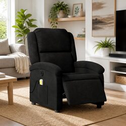 Electric Recliner Chair with Vibration Massage - Black