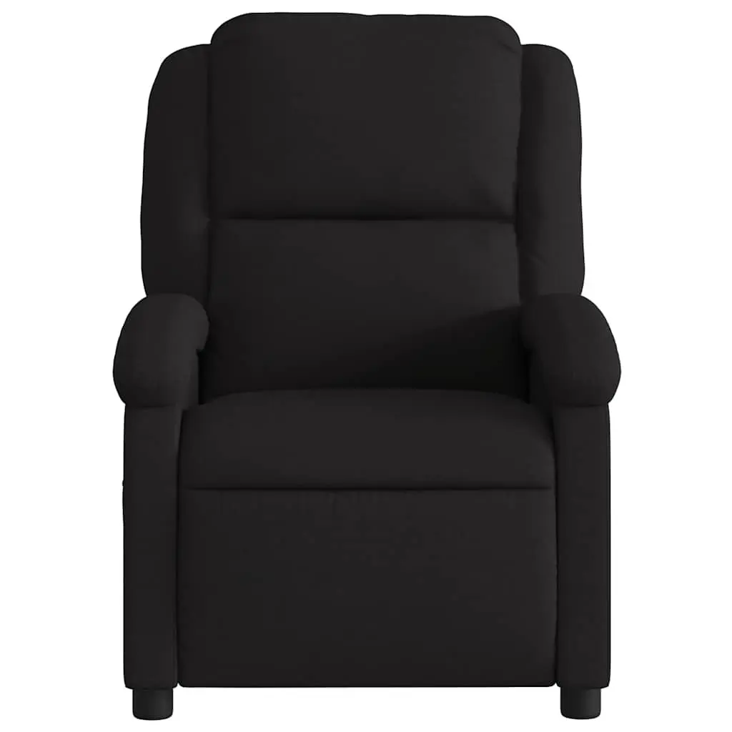 Electric Massage Recliner Chair Black Fabric Armchair Vibration Relaxation Seat
