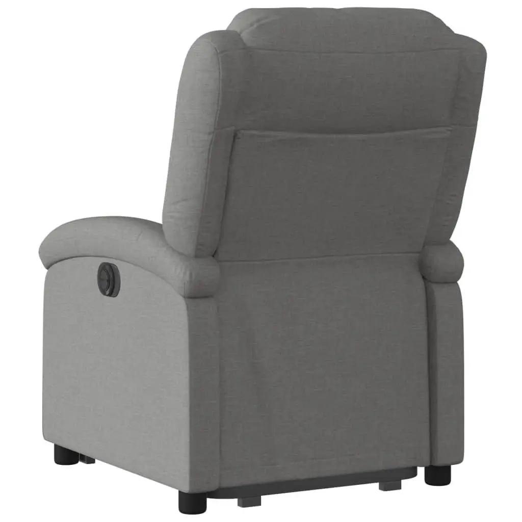 Recliner Chair Manual Dark Grey Fabric Electric Lift Comfort Adjustable