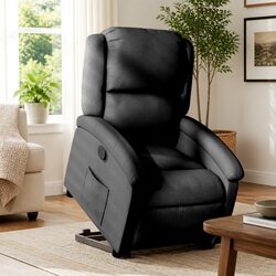 Black Fabric Electric Power Lift Recliner Armchair