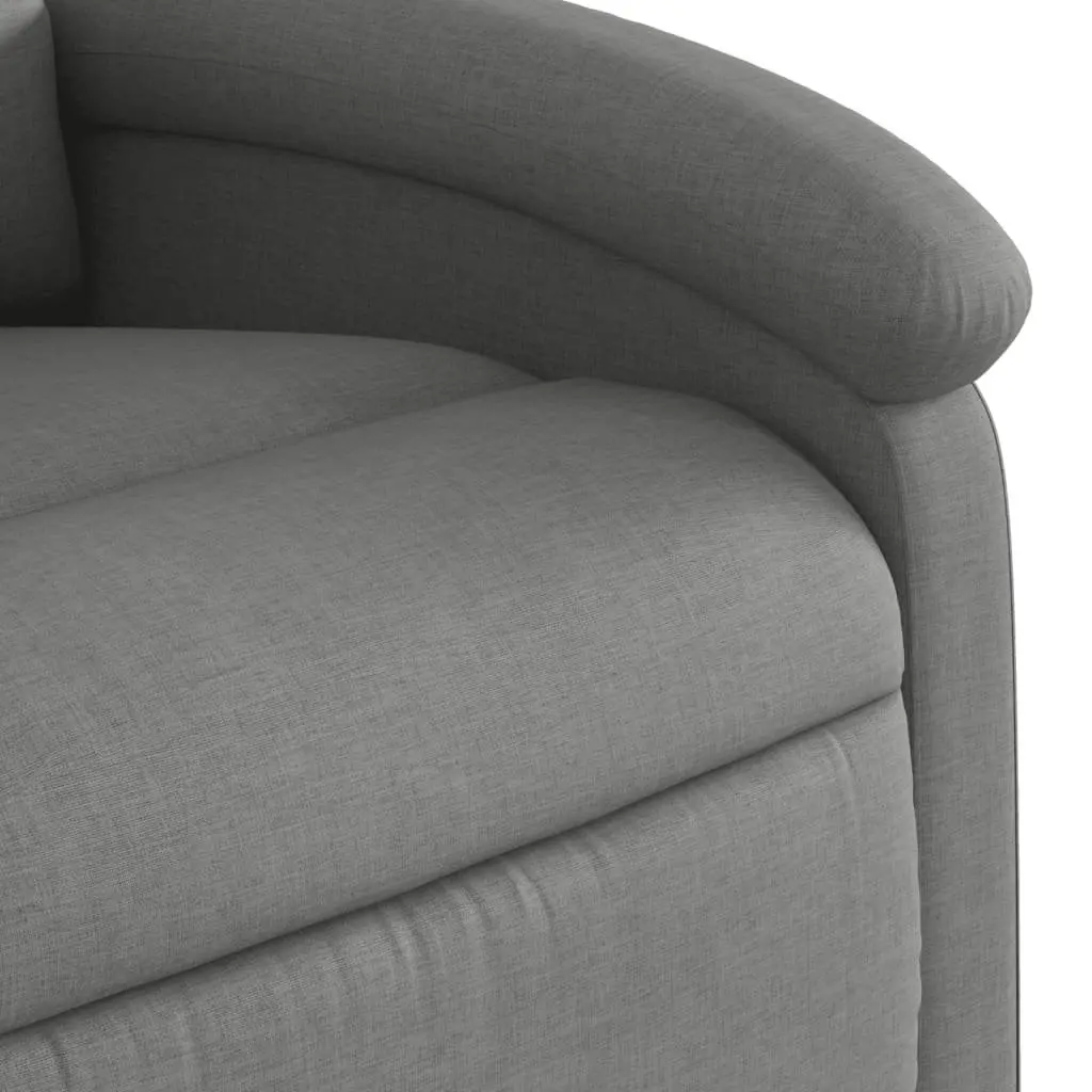 Stand Up Massage Recliner Chair Grey Fabric Electric Power Lift Armchair
