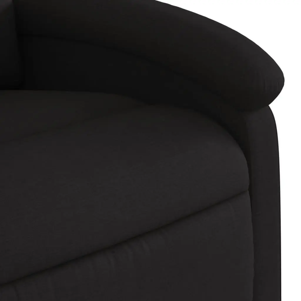 Stand Up Massage Recliner Chair Black Fabric Electric Power Lift Recline