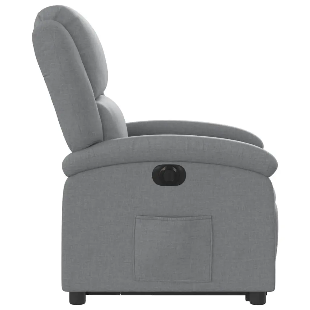 Electric Recliner Chair Power Lift Comfort Light Grey Fabric