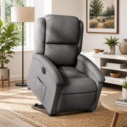 Grey Fabric Electric Recliner Chair with Lift Function