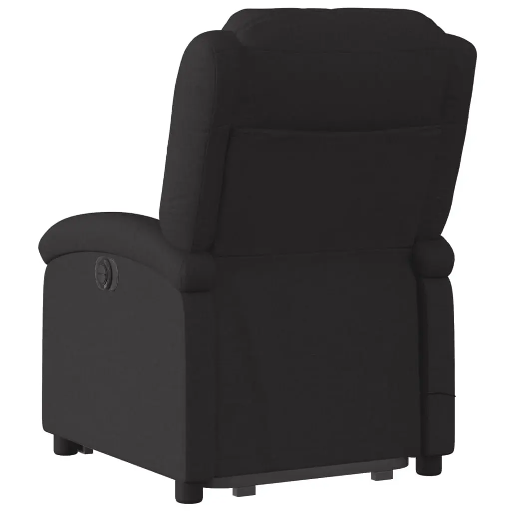 Electric Recliner Chair with Massage Function Power Lift Fabric Black for Elderly 135 Degrees