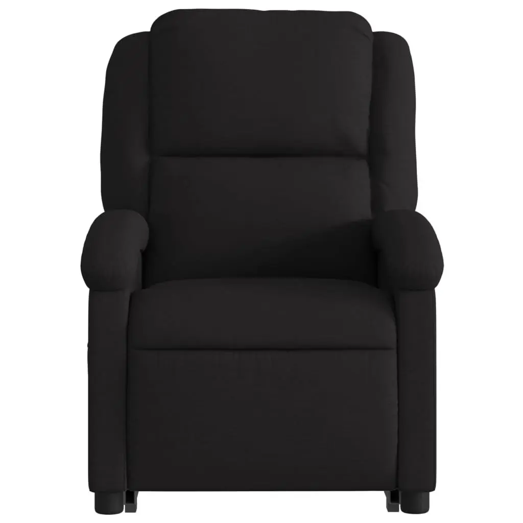 Electric Recliner Chair with Massage Function Power Lift Fabric Black for Elderly 135 Degrees