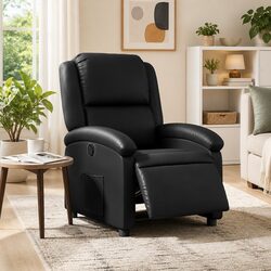 Electric Recliner Armchair with Remote Control in Black